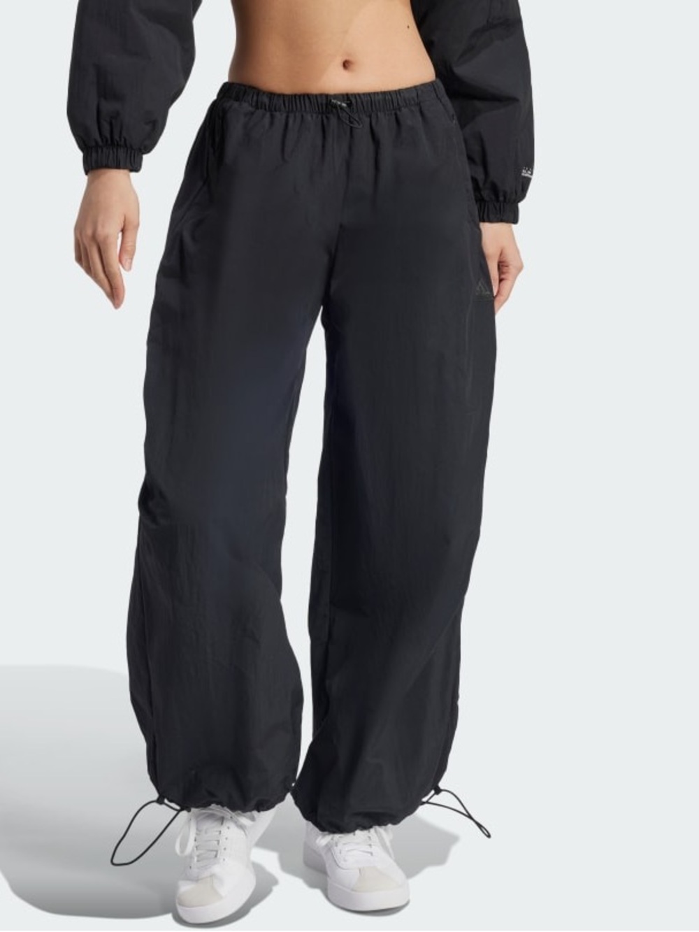 Athleta Wide-Leg Balloon Parachute Track Pants Joggers Bungee Cord Elastic Waist
